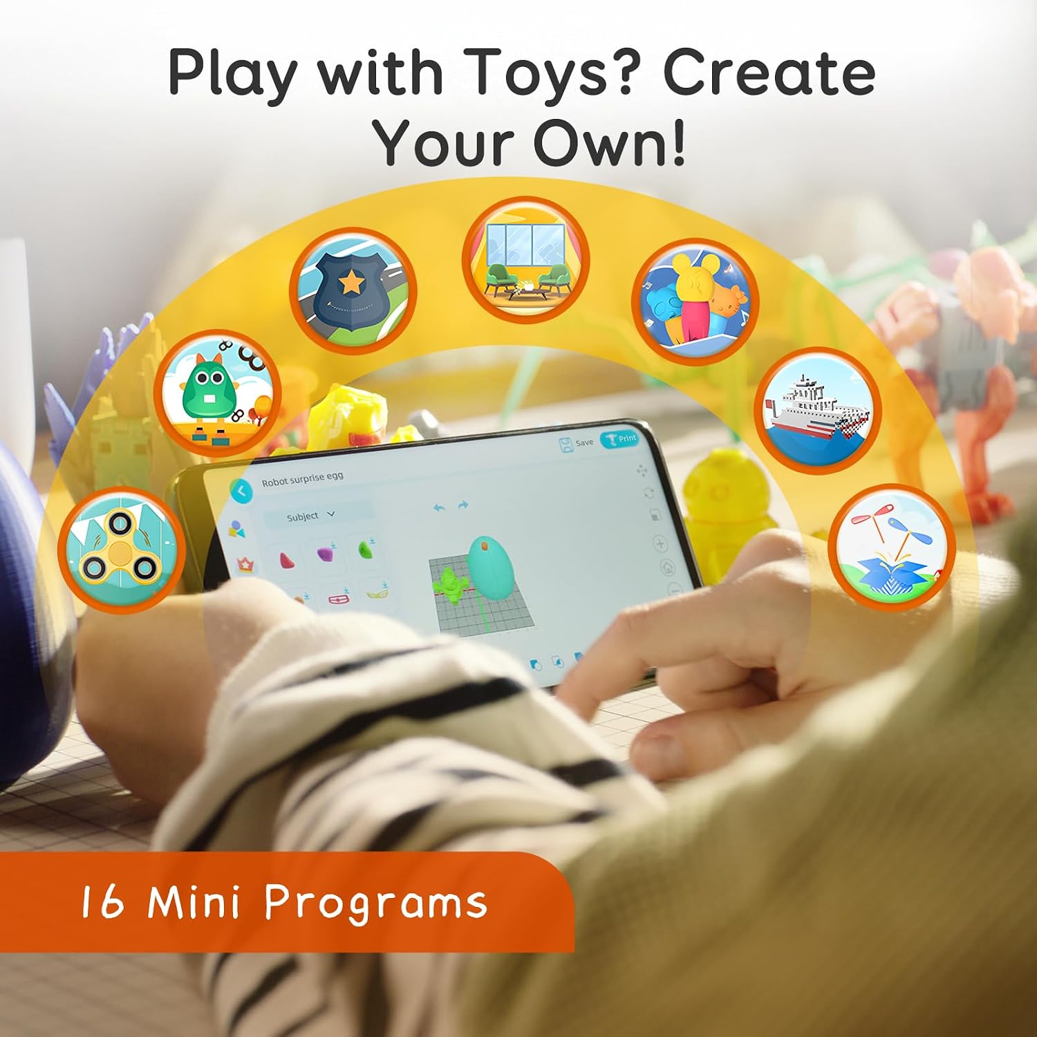 3D Printer for Kids, AI-Powered Fully Assembled 3D Printer with Up to 400mm/s Speed, Auto Leveling, 1500+ Models & 17+ Modules, Includes 8 PLA Filaments for Home and School Use, X-MAKER JOY AI+